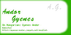 andor gyenes business card